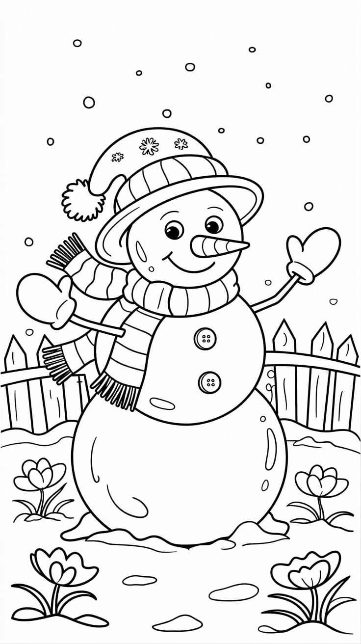 een sneeuwpop tekenen