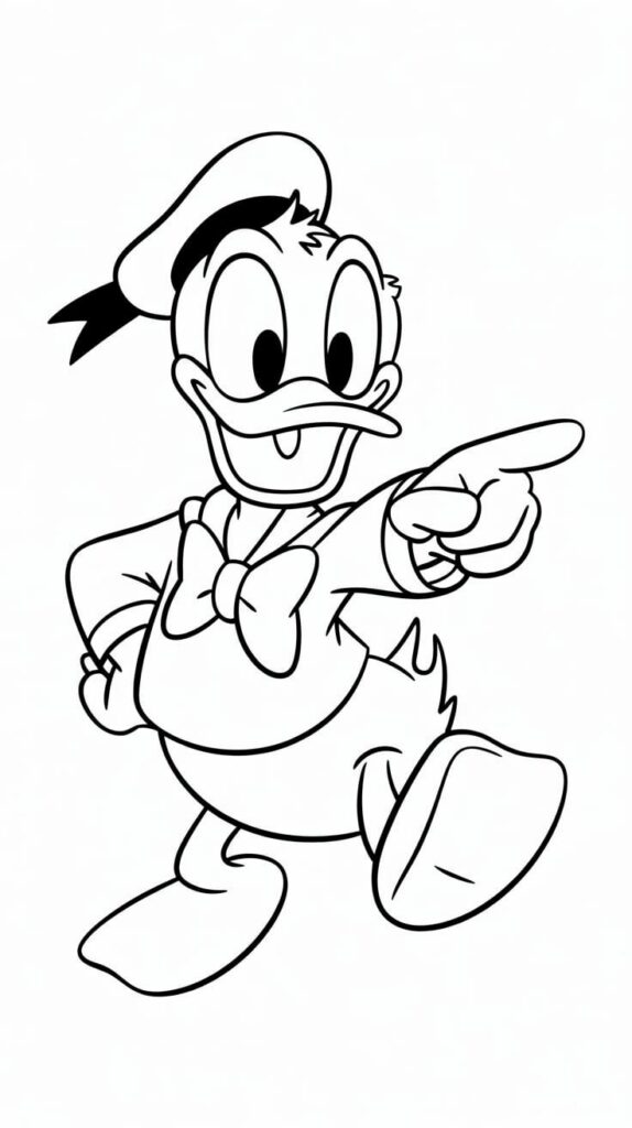 eend kleurplaat donald duck