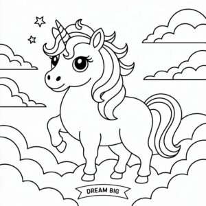 kolay unicorn boyama