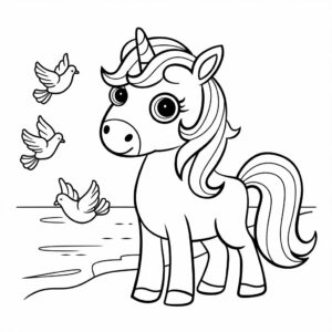 Sevimli Unicorn Boyama Kitabı