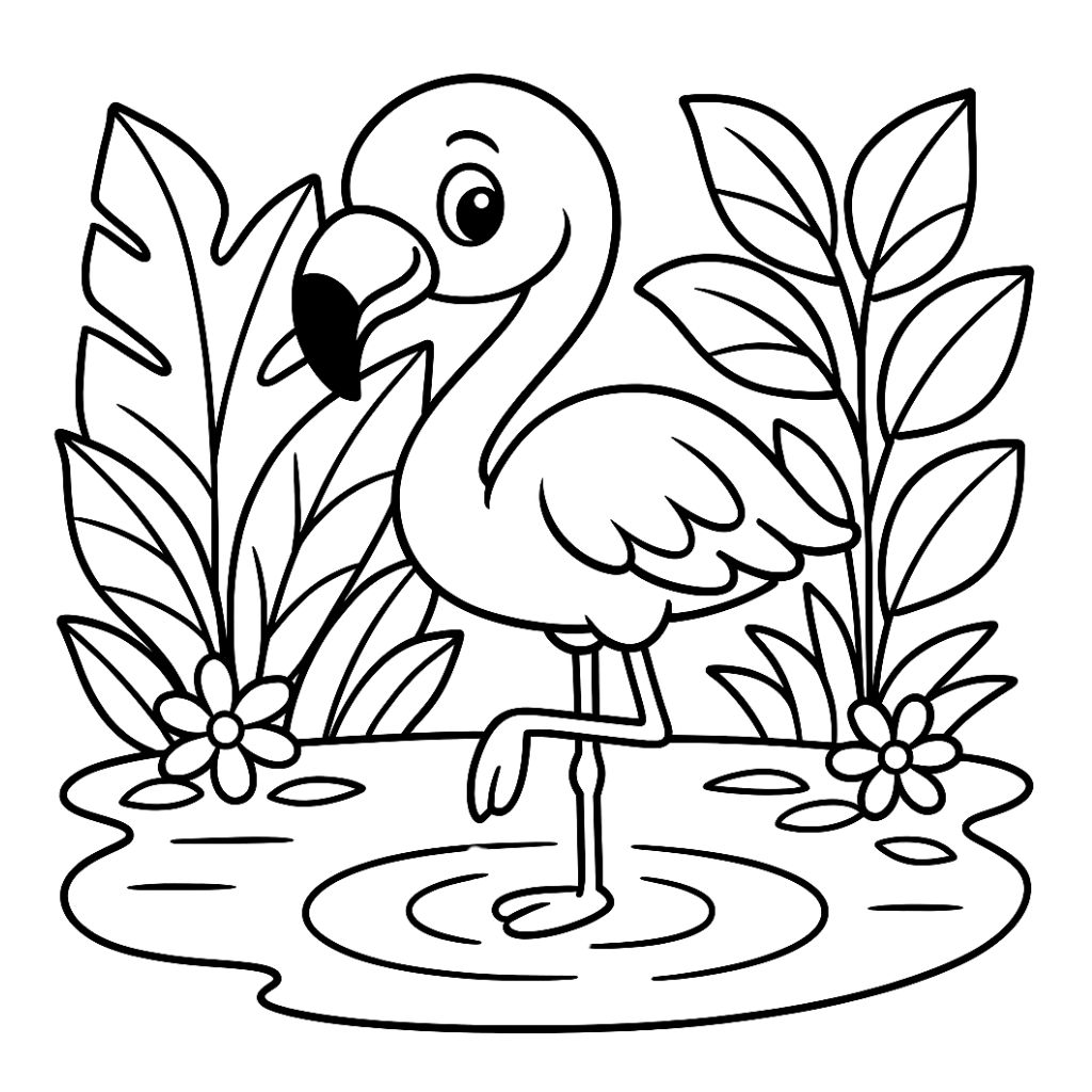 flamingo tekenen kind