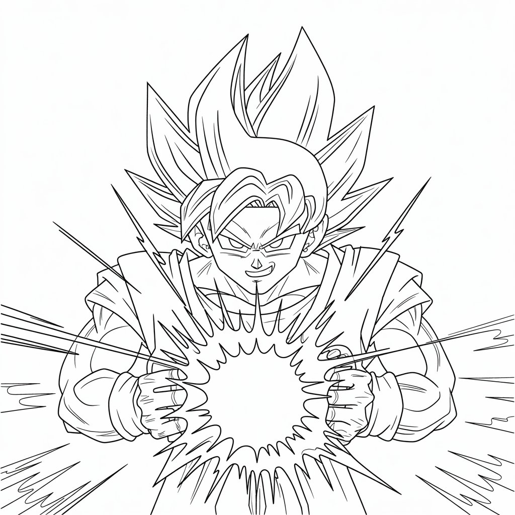 goku kleurplaat
