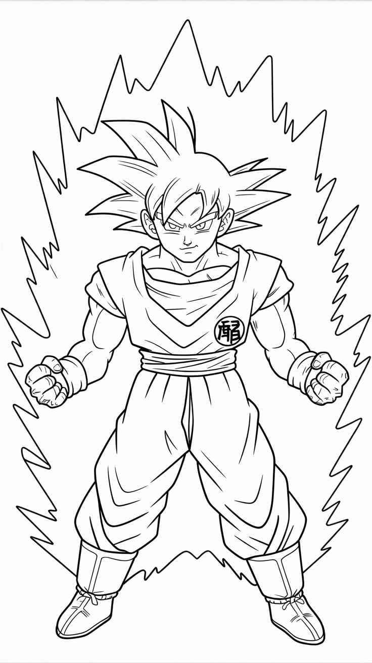 goku super saiyan kleurplaat