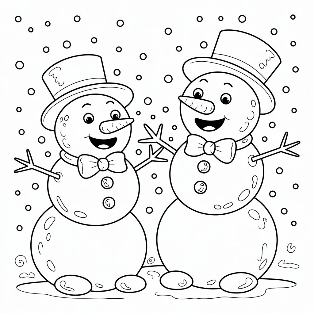 hoed sneeuwpop kleurplaat