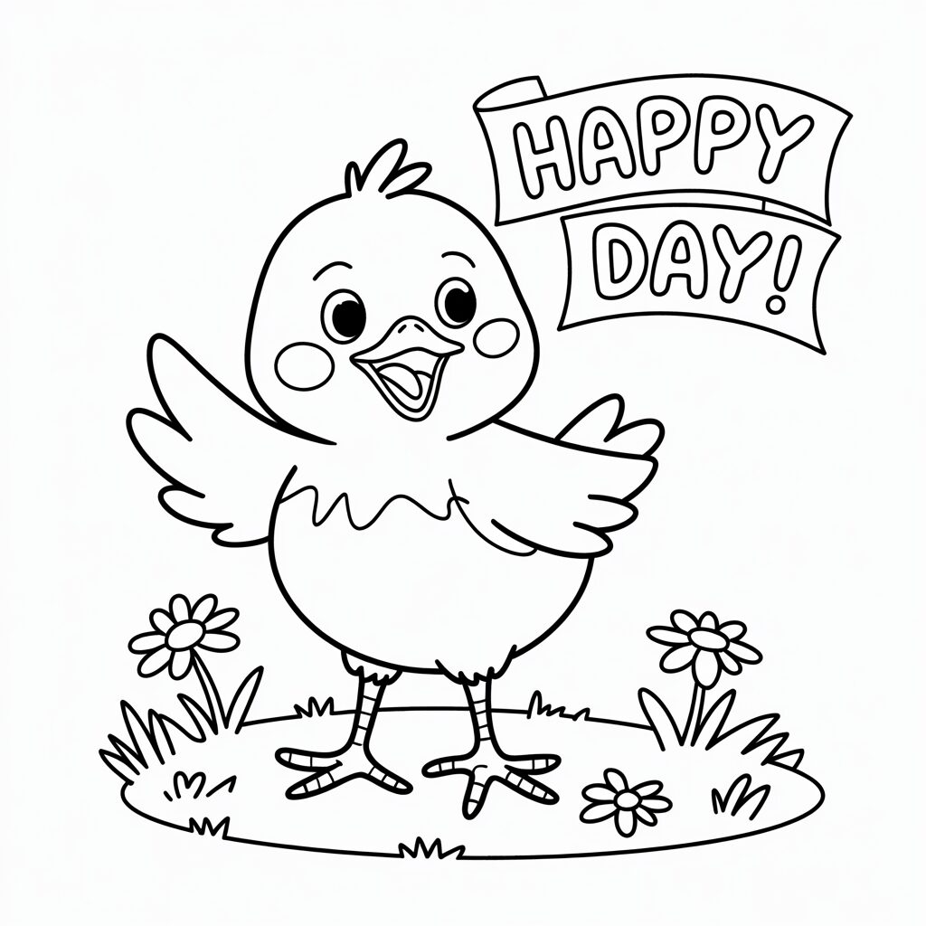 kip kleurplaat peuters