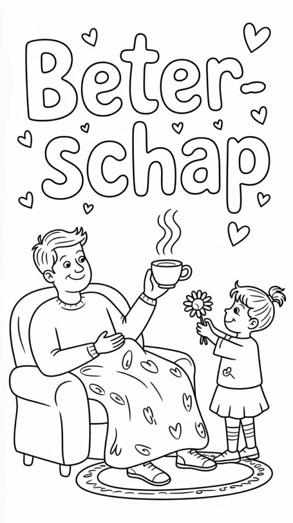 kleurplaat beterschap papa