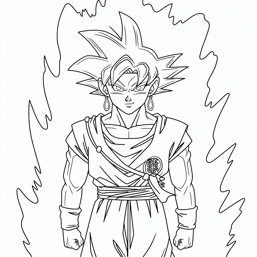 kleurplaat black goku ssj rose