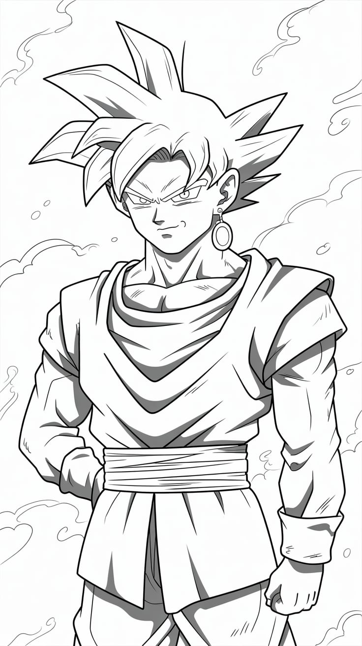kleurplaat black goku