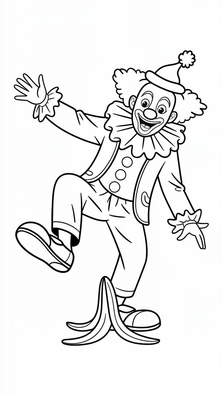 kleurplaat carnaval clown