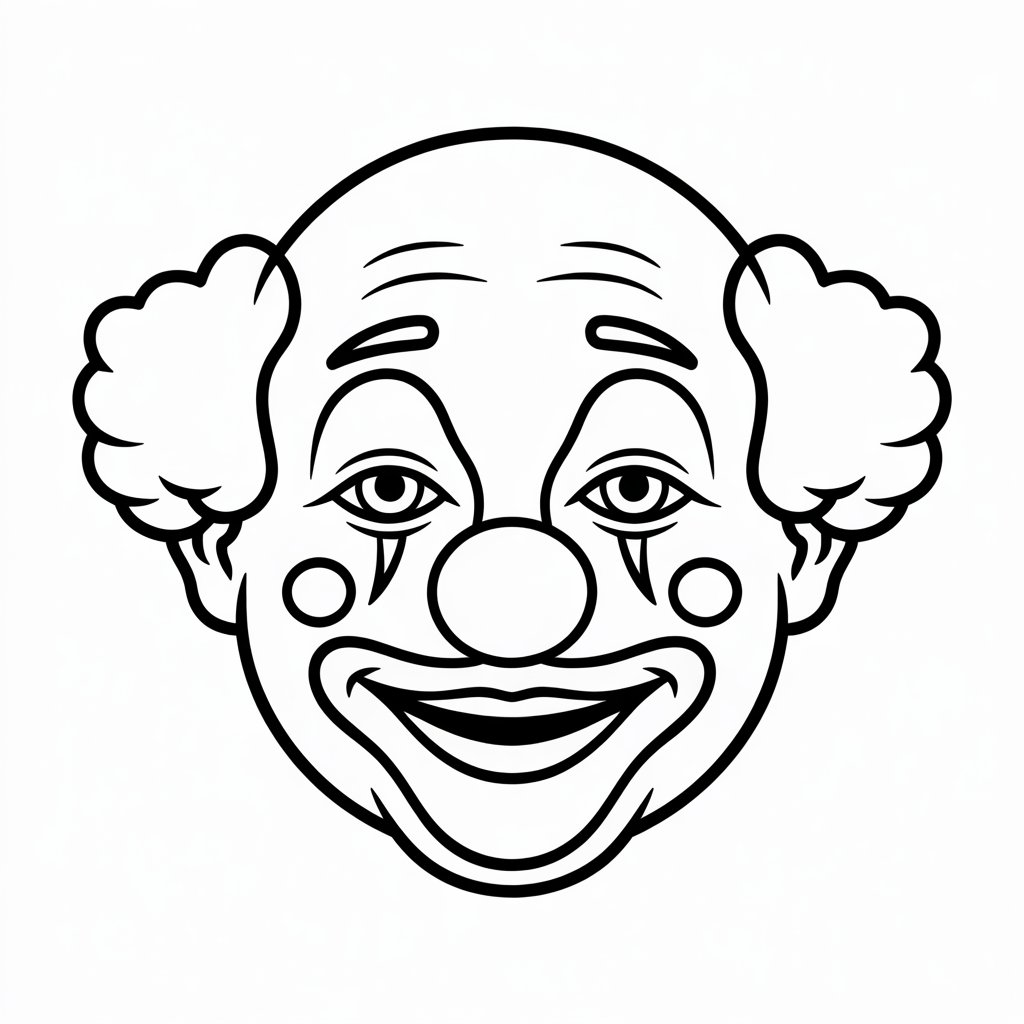 kleurplaat clown gezicht