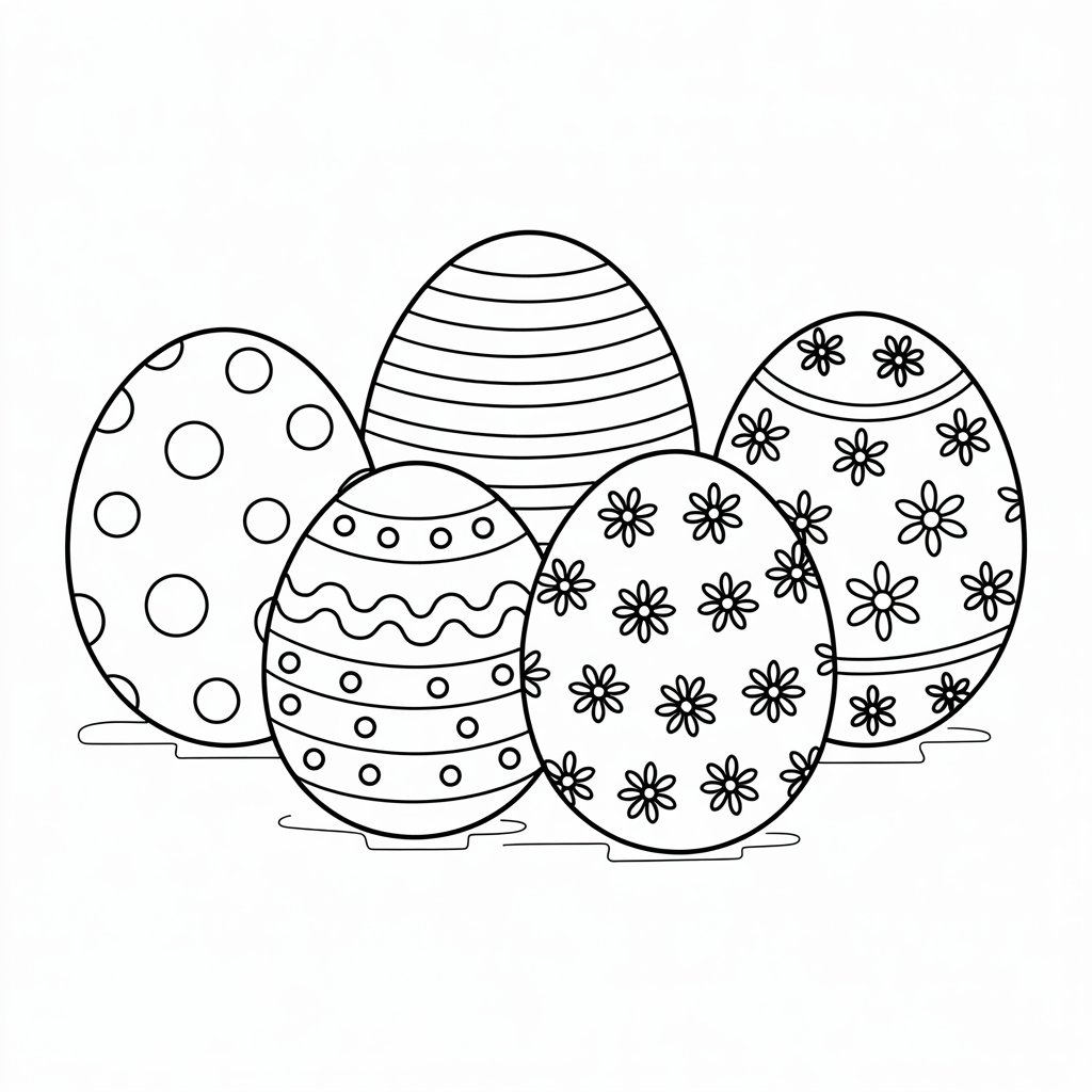 kleurplaat paaseieren