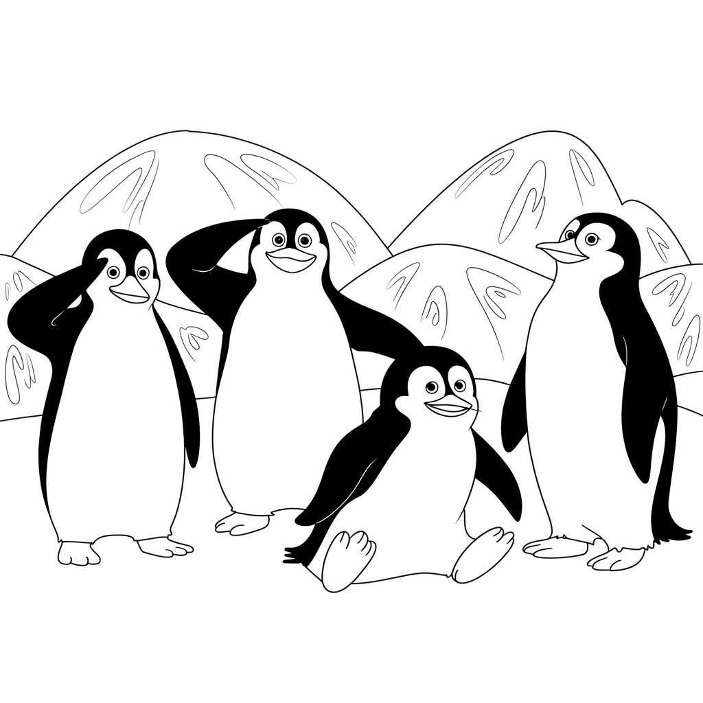 kleurplaat pinguins van madagascar