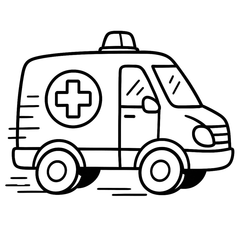 kleurplaat van een ambulance