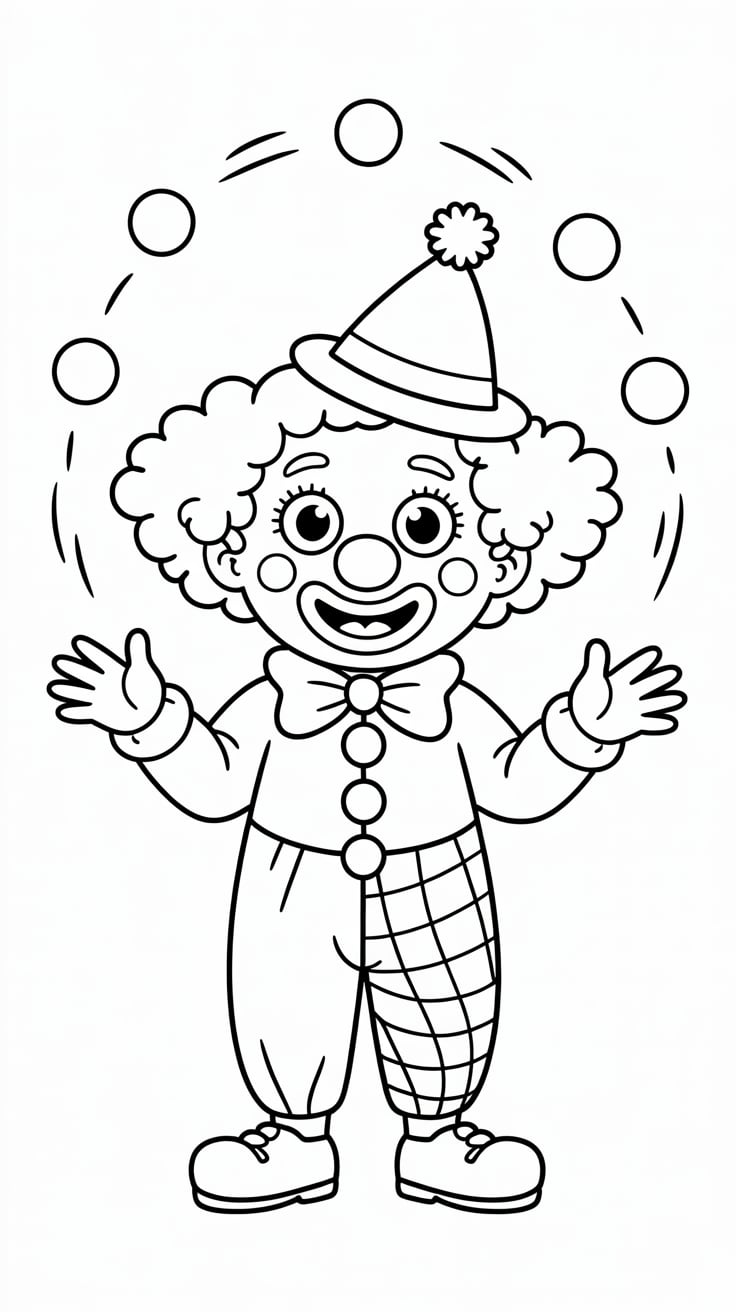 kleurplaten van clowns