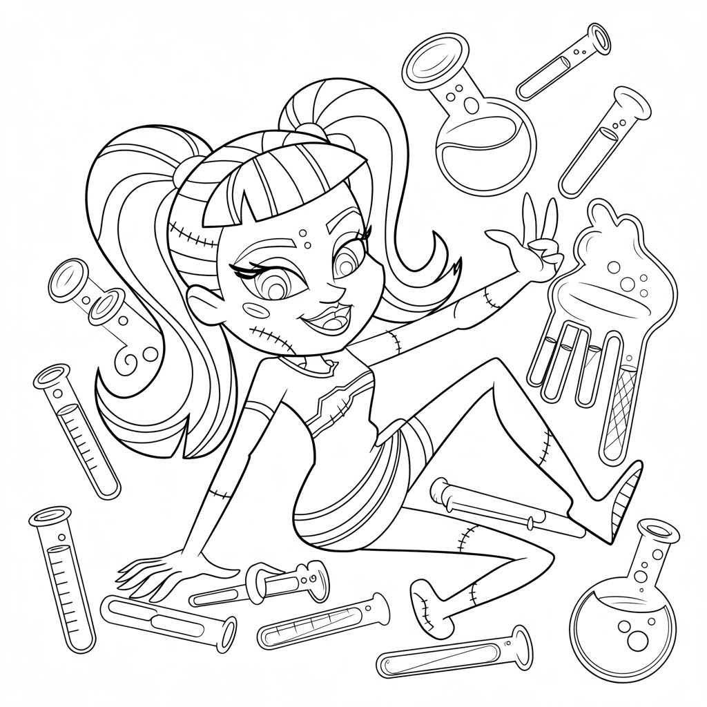 kleurplaat monster high frankie