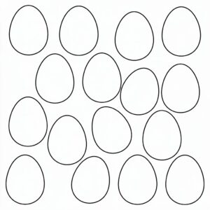 paasei kleurplaat leeg