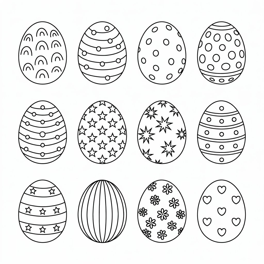 paaseieren kleurplaat pasen
