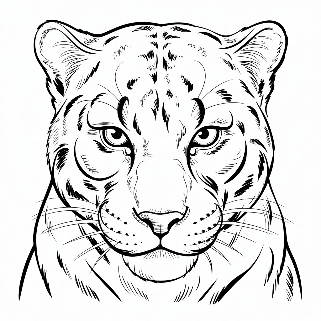 panter hoofd tekenen