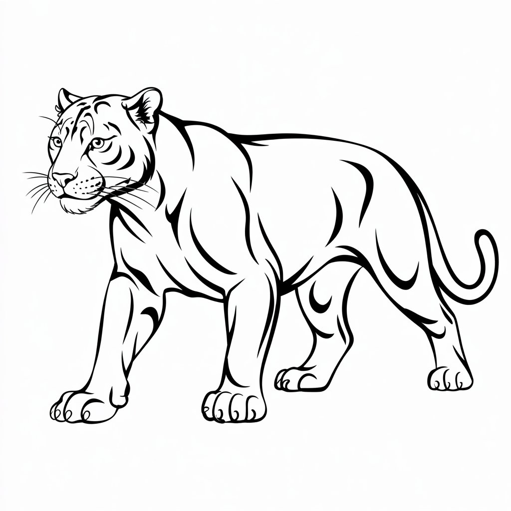 panter kleurplaat makkelijk