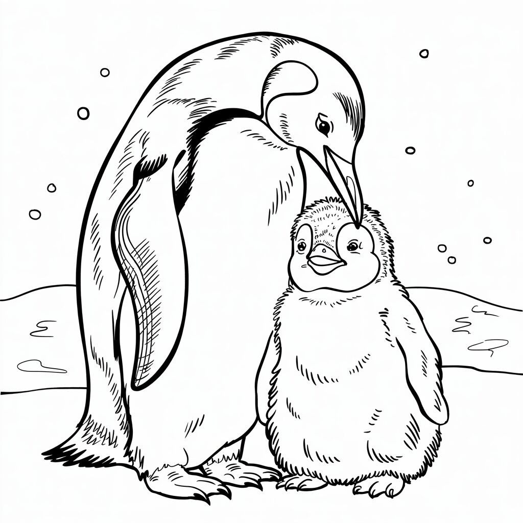 pinguin tekenen cute