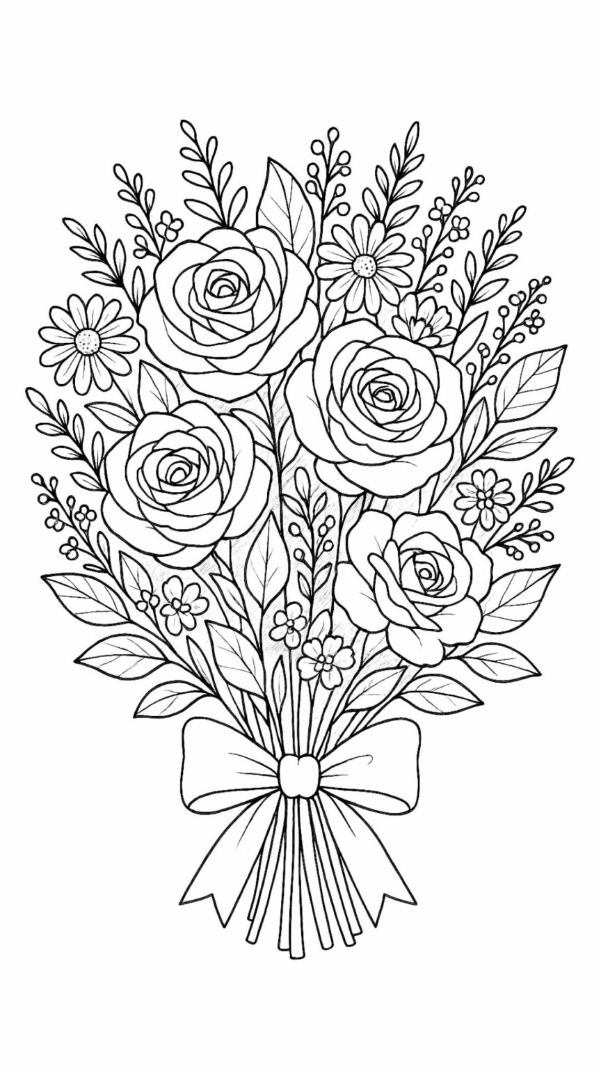 Kostenlose Ausmalbilder Rosen – 17 PDF zum Ausdrucken