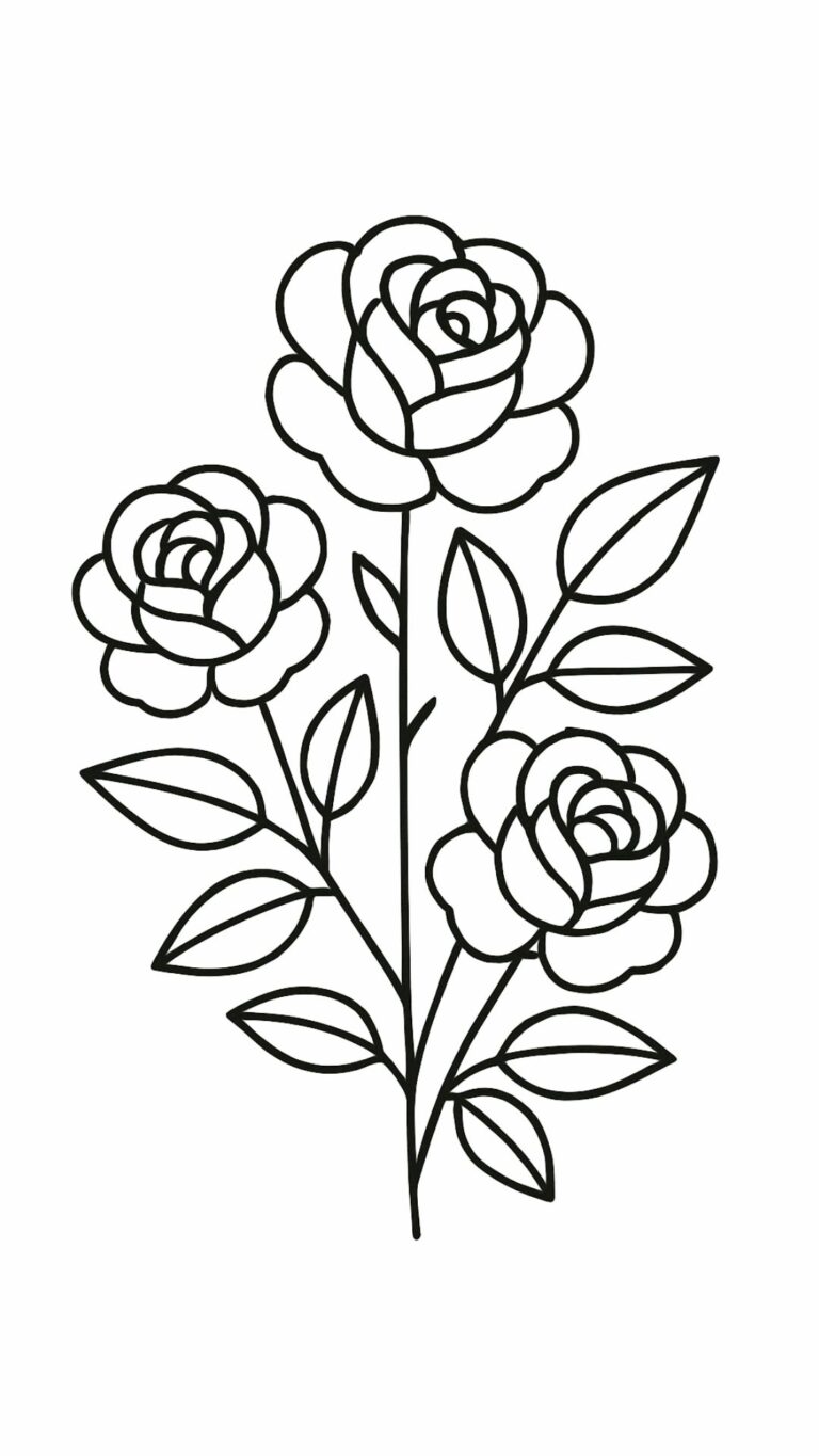 Kostenlose Ausmalbilder Rosen – 17 PDF zum Ausdrucken