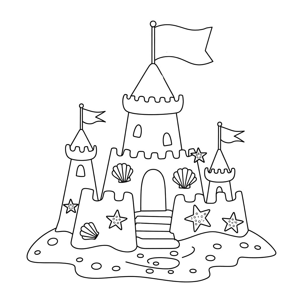 sand castle coloring page