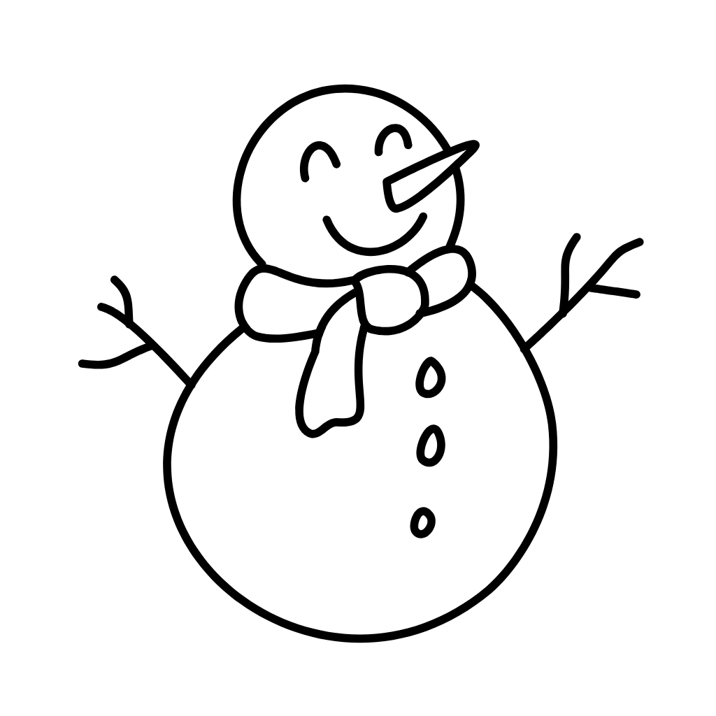 sneeuwpop tekening simpel
