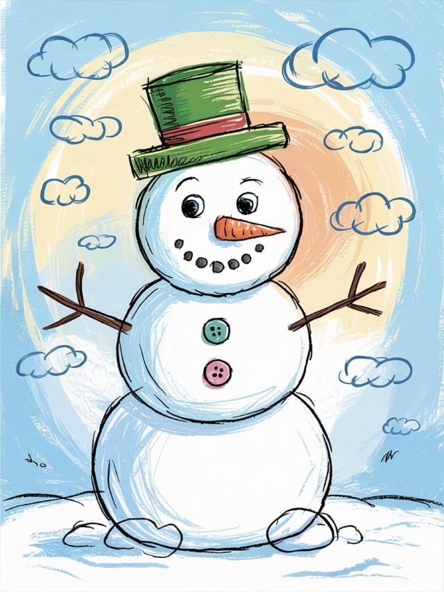 Sneeuwpop Kleurplaat