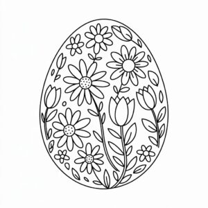 tekening paasei kleurplaat