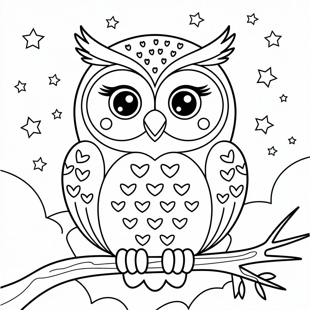 coloring pages of a owl