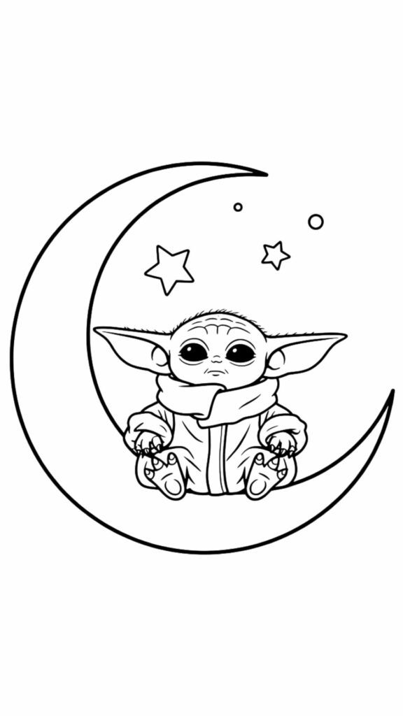 Baby Yoda Kleurplaten Gratis Printen Voor Kinderen
