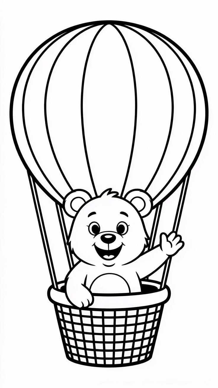 Heißluftballon mit Elefant oder Hase – PDF gratis