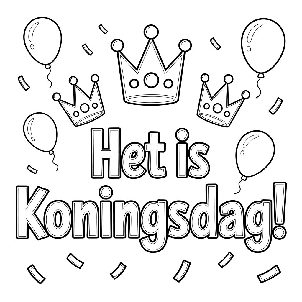 Het is Koningsdag! kleurplaat gratis