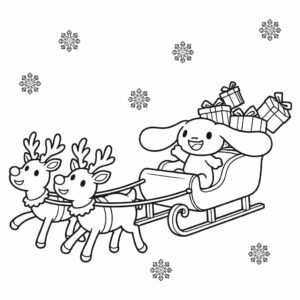 Kleurplaat Cinnamoroll kerst