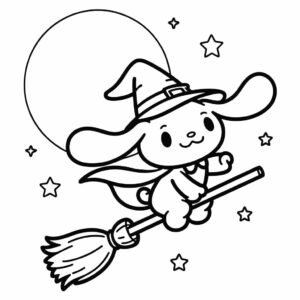 Kuromi Halloween Kleurplaat