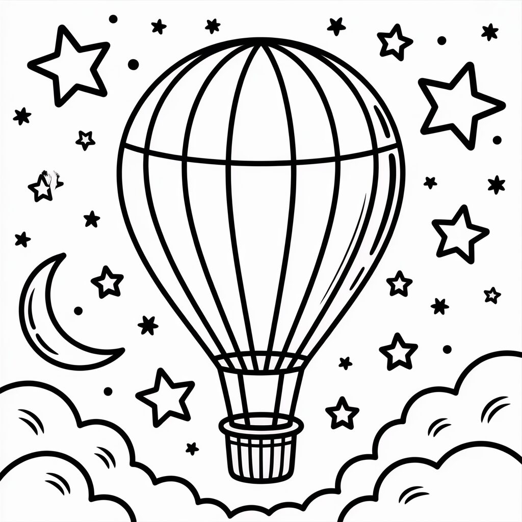 Nachthimmel mit leuchtendem Ballon PDF kostenlos