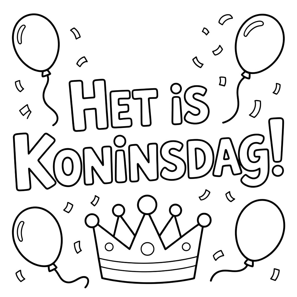 PDF kleurplaat Het is Koningsdag!
