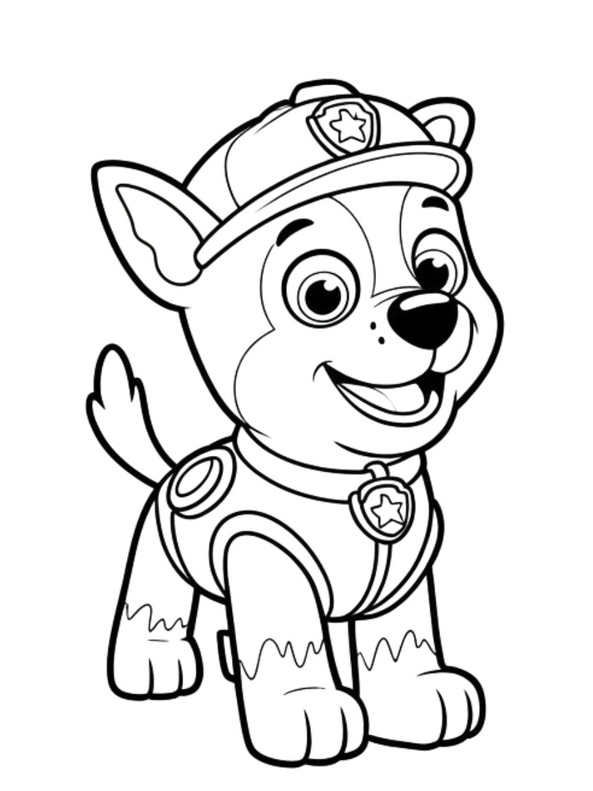 Paw Patrol Chase Coloring Pages kawaii