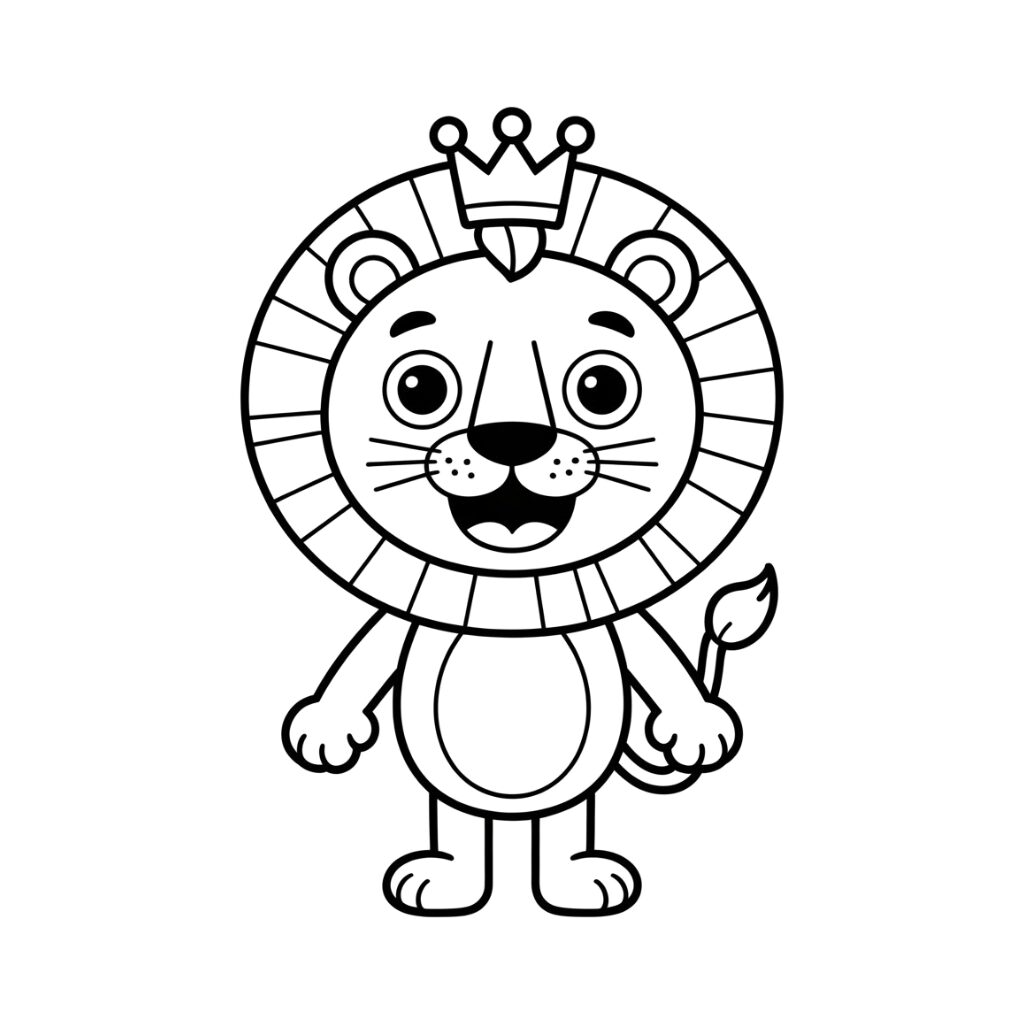 Printbare De Koningsleeuw kleurplaat