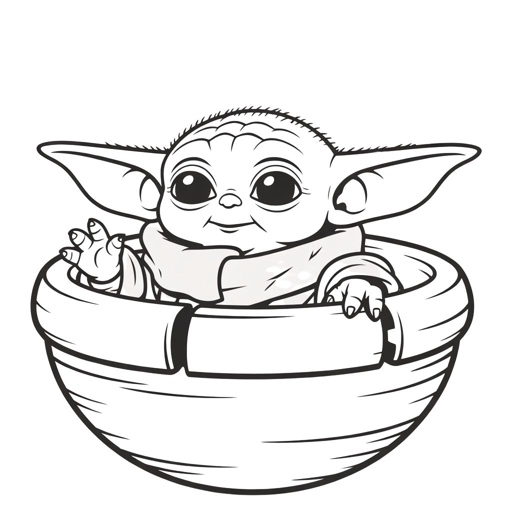 Star Wars kleurplaat – Baby Yoda