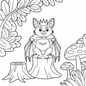 coloring page bat