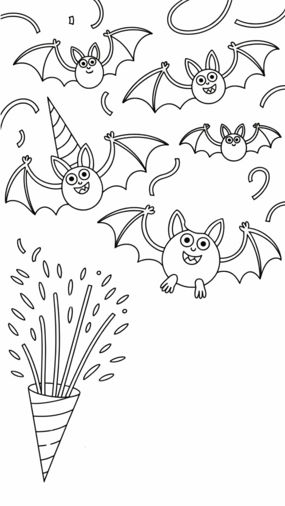 bats coloring sheet