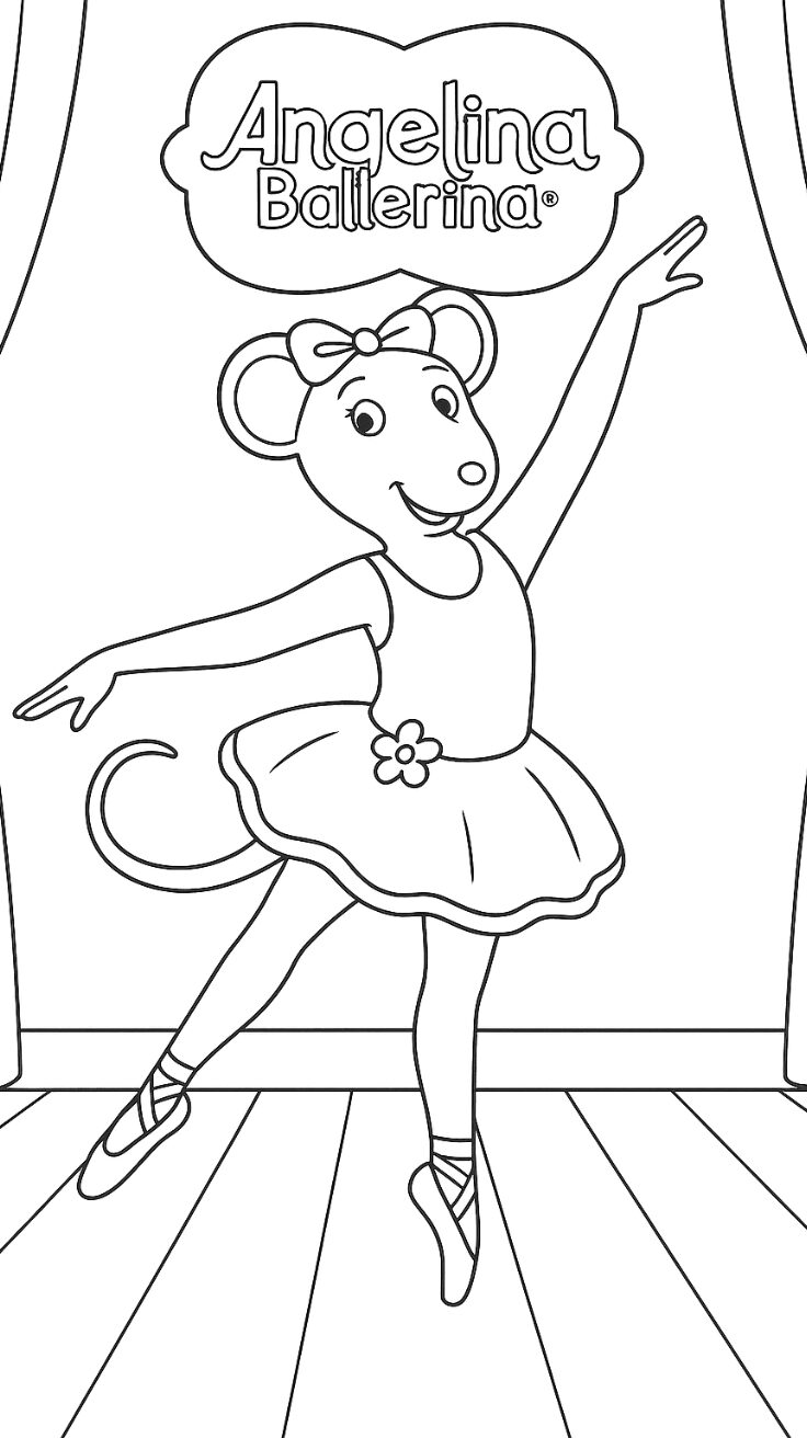 angelina ballerina kleurplaat