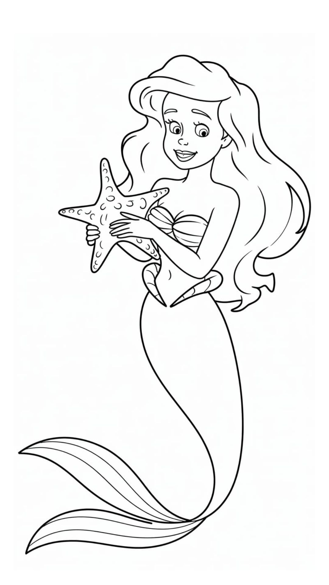 kleurplaat ariel de zeemeermin