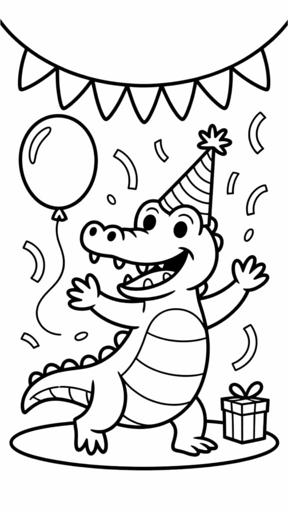 baby krokodil kleurplaat