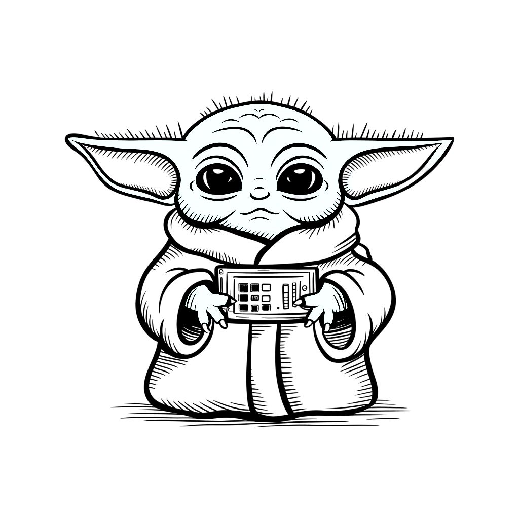baby yoda kleurplaat
