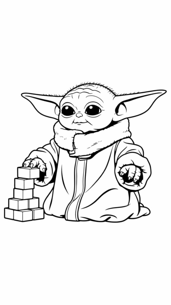 baby yoda tekenen schattig