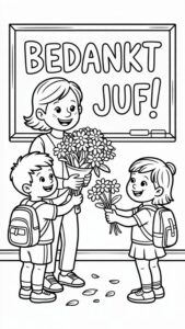 bedankt juf kleurplaat