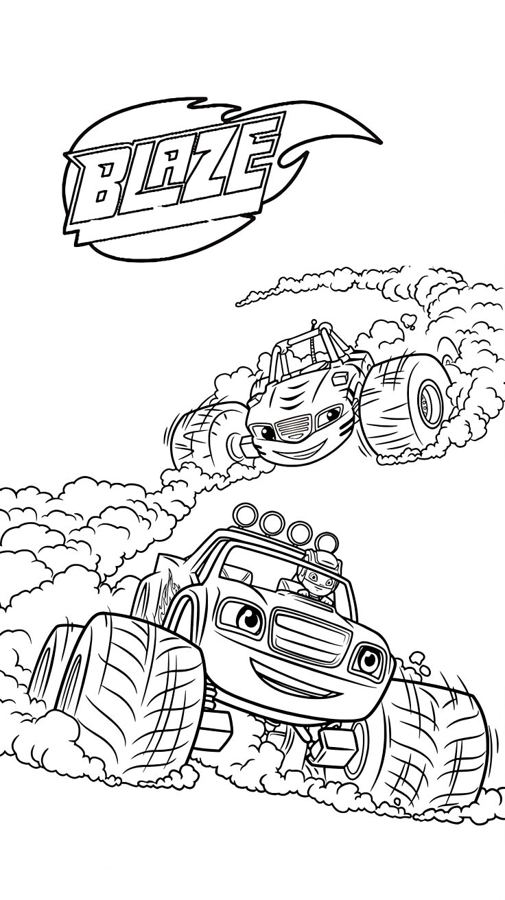 blaze and the monster machines kleurplaat